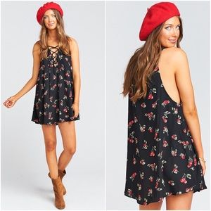 Show Me Your Mumu Cherry Lace-up tunic dress